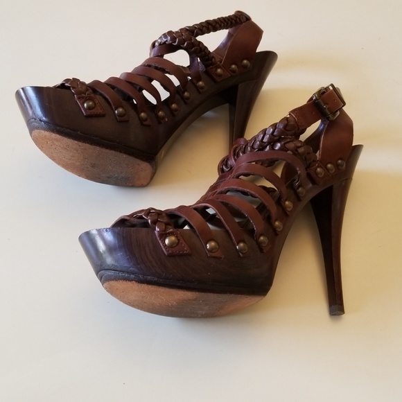 Jessica Simpson brown shoes sz 8B heel - Picture 2 of 7